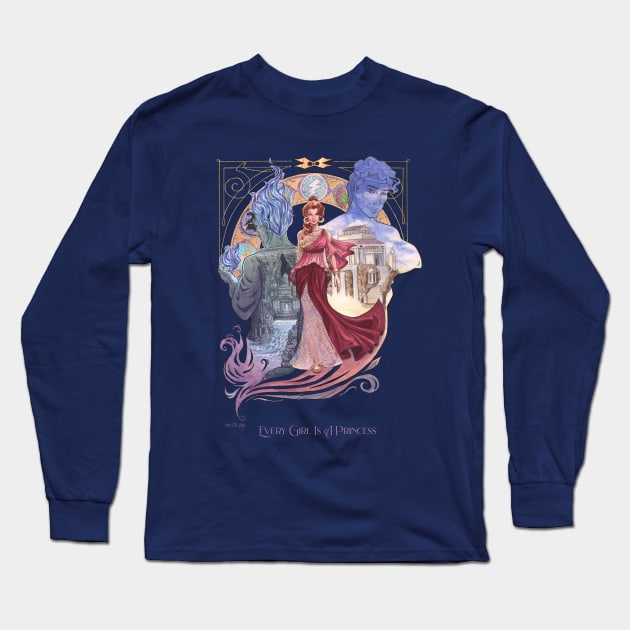 Mili Fay’s Every Girl Is A Princess: Hercules Long Sleeve T-Shirt by Mili Fay Art